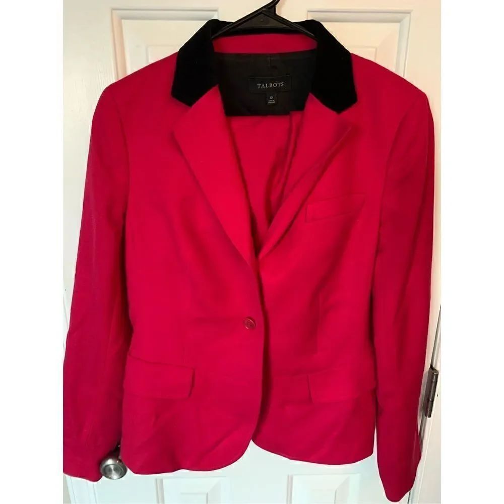 Talbots wool skirt suit pink size 10